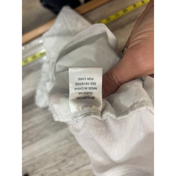 Lapis White Lace Sleeveless Tank Top - Size Small Lace Overlay Shirt - Picture 7 of 11